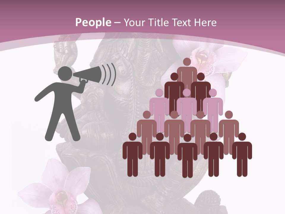 Fleur Bouddhisme Statue PowerPoint Template