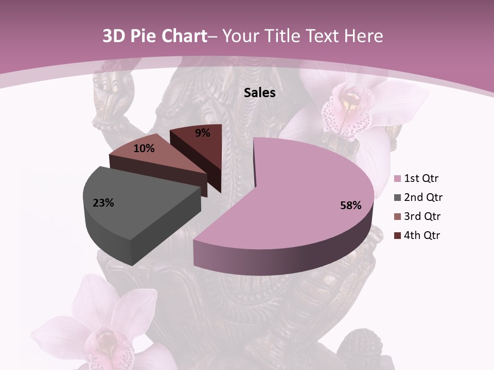 Fleur Bouddhisme Statue PowerPoint Template