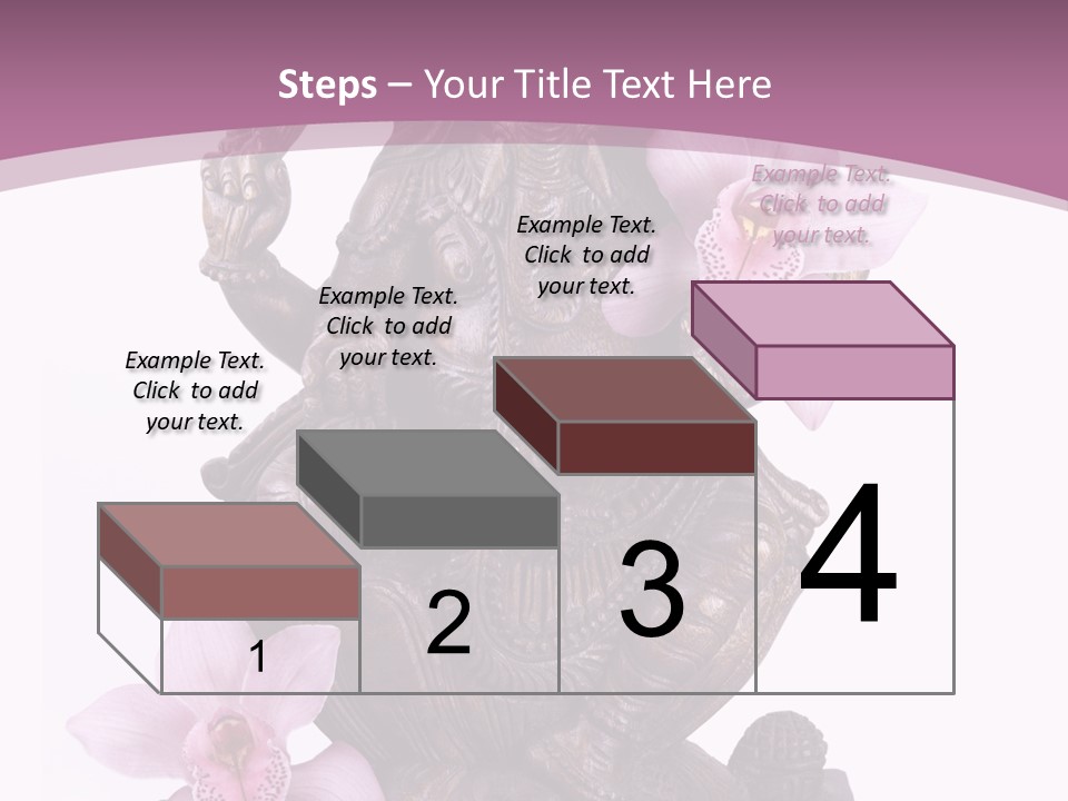 Fleur Bouddhisme Statue PowerPoint Template