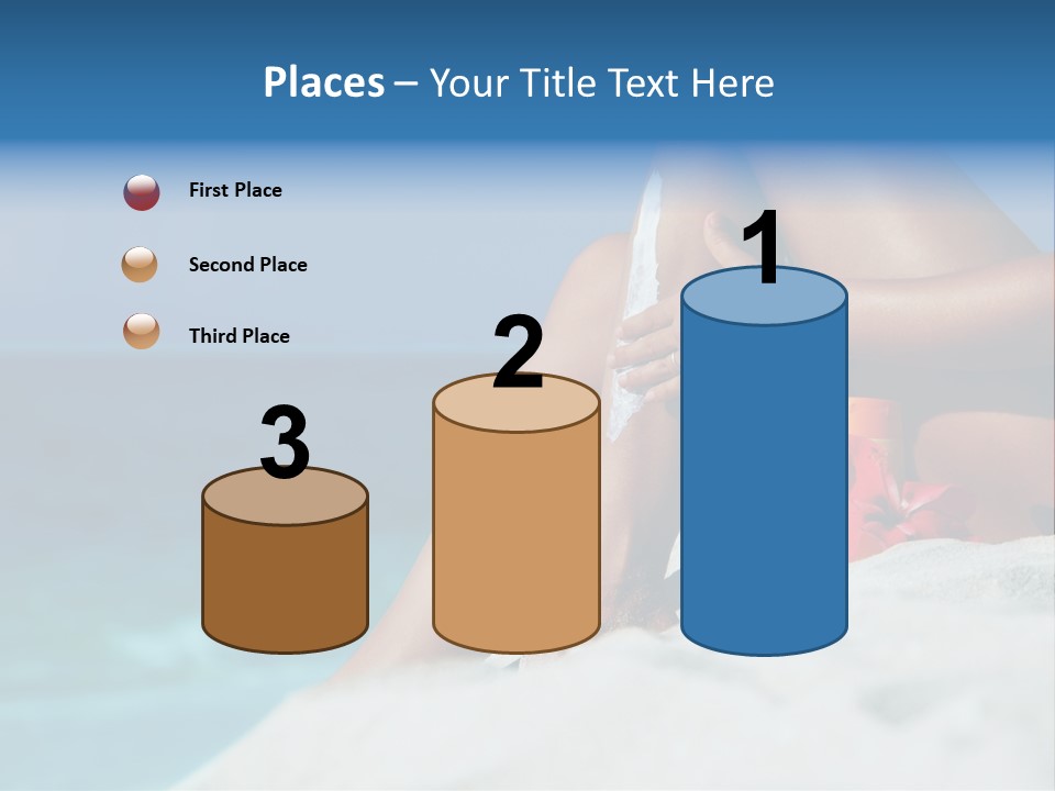 Straw Hat Seaside Sand PowerPoint Template