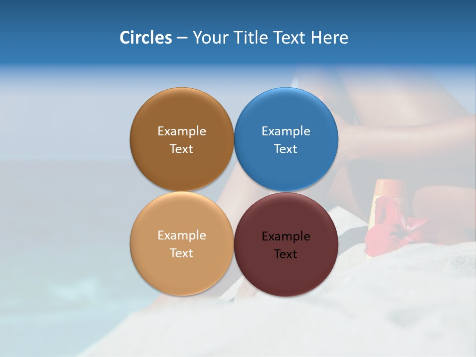 Straw Hat Seaside Sand PowerPoint Template