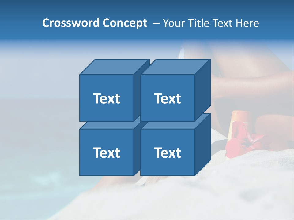 Straw Hat Seaside Sand PowerPoint Template