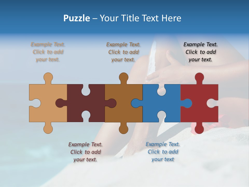 Straw Hat Seaside Sand PowerPoint Template