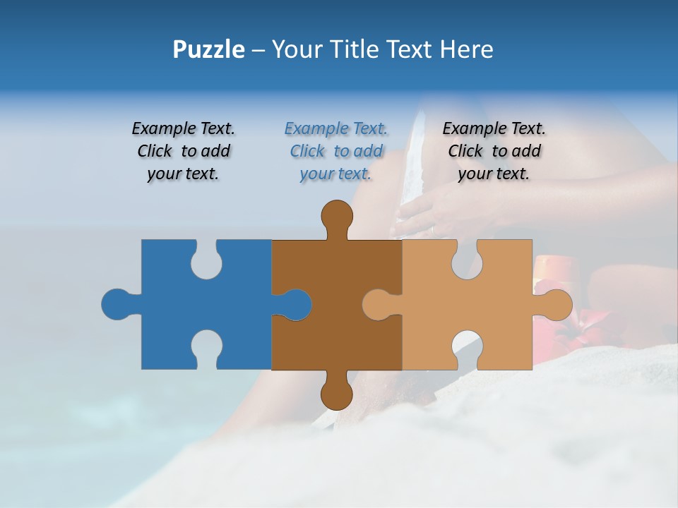 Straw Hat Seaside Sand PowerPoint Template