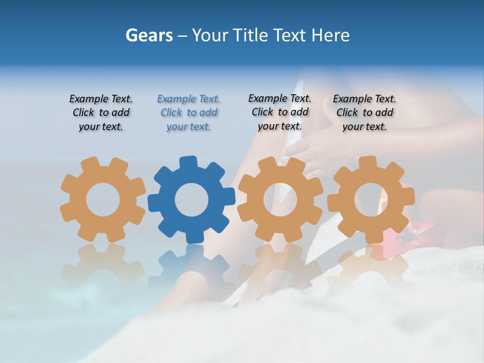 Straw Hat Seaside Sand PowerPoint Template