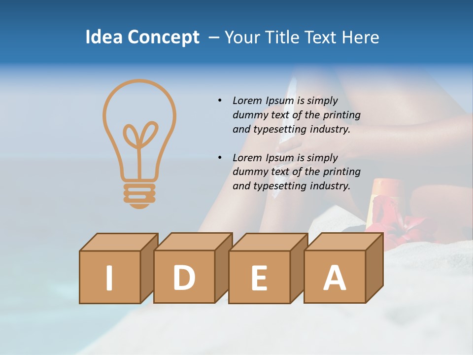 Straw Hat Seaside Sand PowerPoint Template