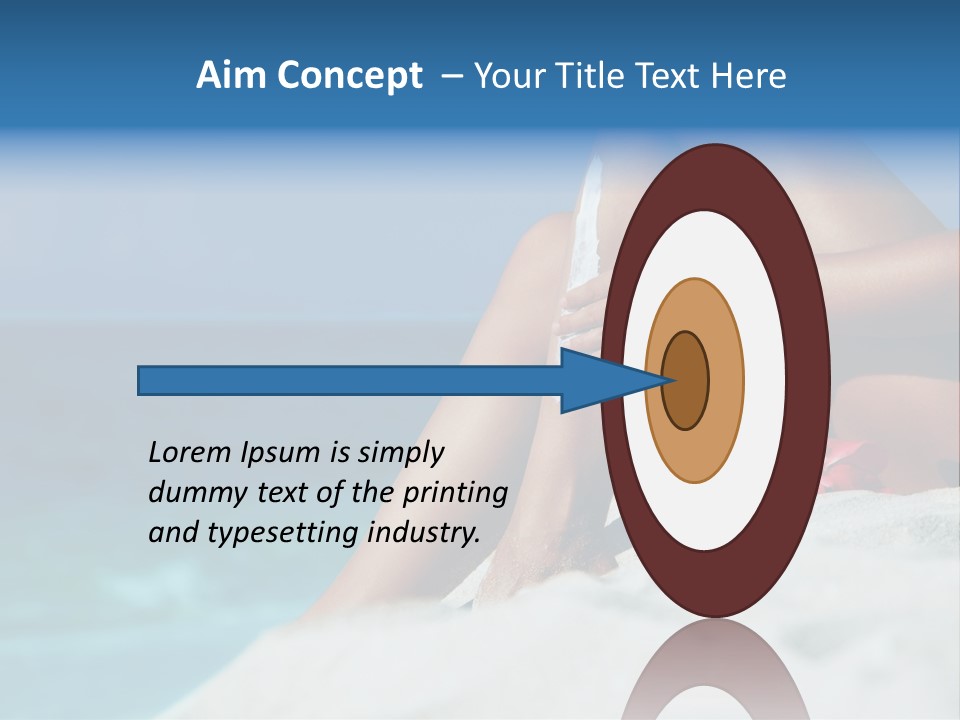 Straw Hat Seaside Sand PowerPoint Template