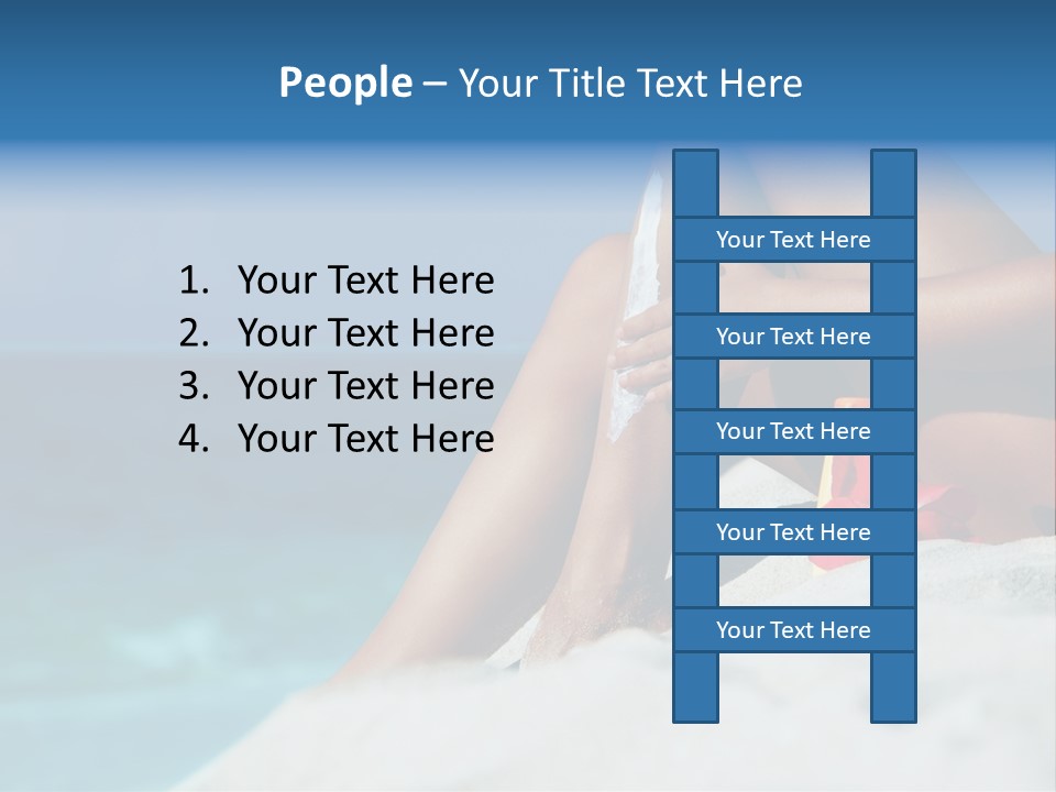 Straw Hat Seaside Sand PowerPoint Template