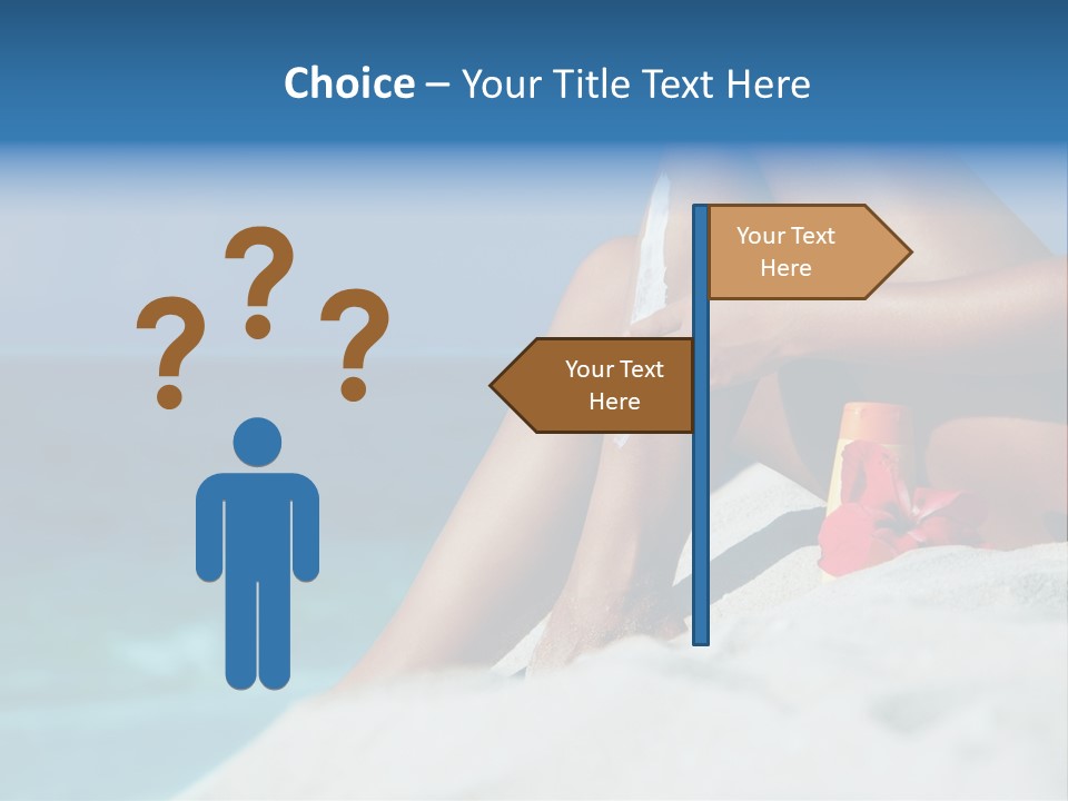 Straw Hat Seaside Sand PowerPoint Template