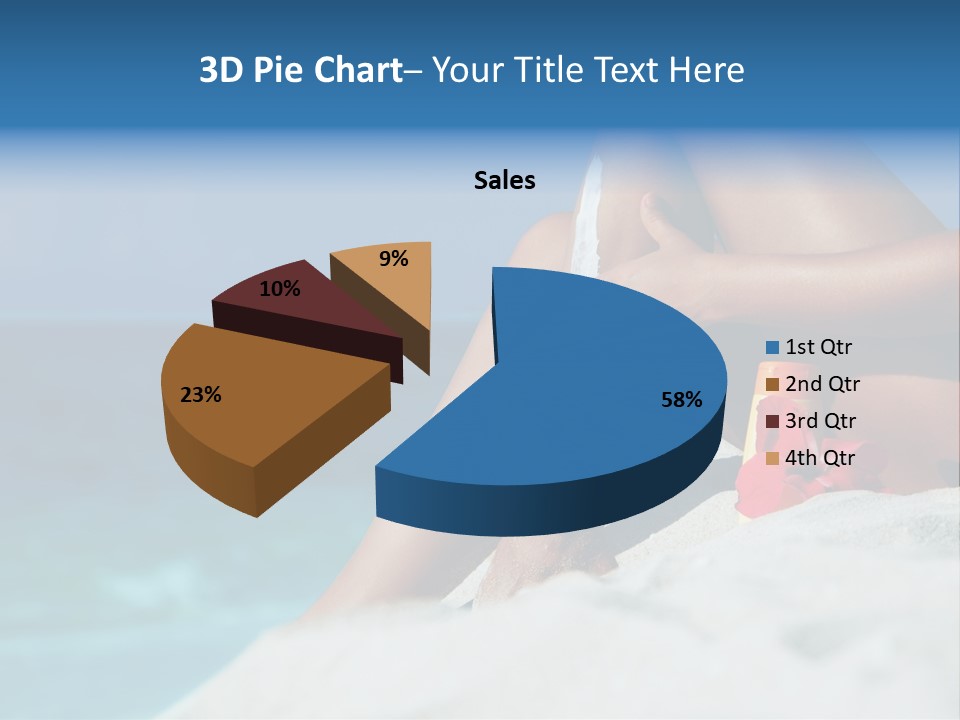 Straw Hat Seaside Sand PowerPoint Template