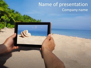 Display Beach  PowerPoint Template