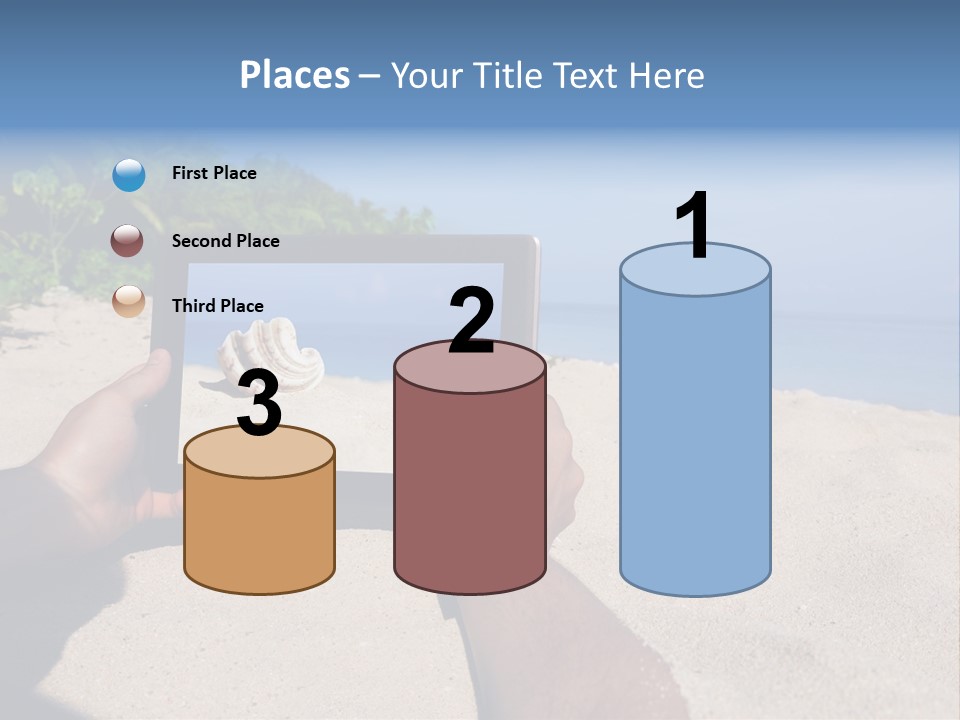 Display Beach  PowerPoint Template