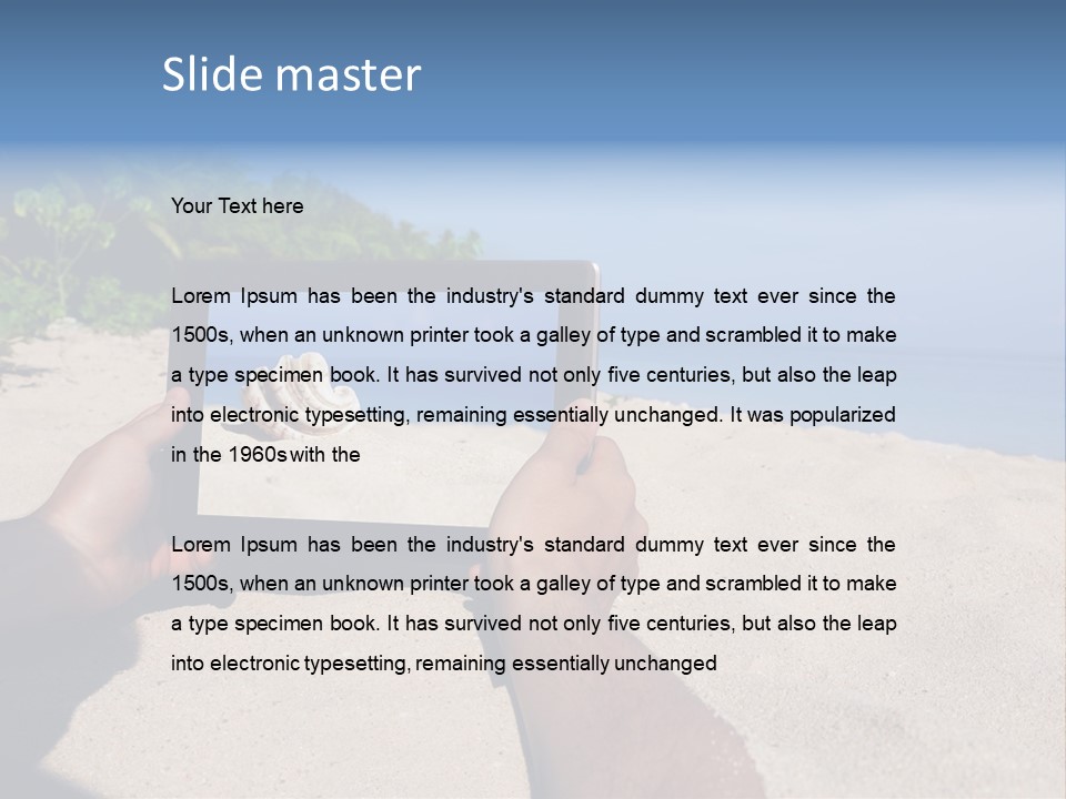 Display Beach  PowerPoint Template