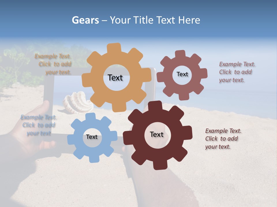 Display Beach  PowerPoint Template