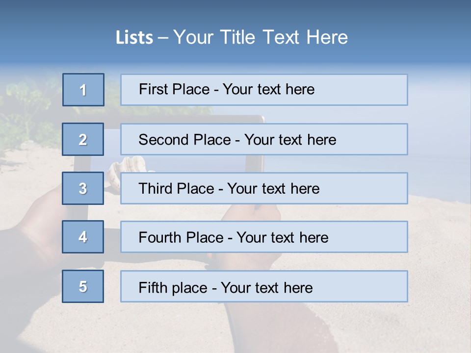 Display Beach  PowerPoint Template