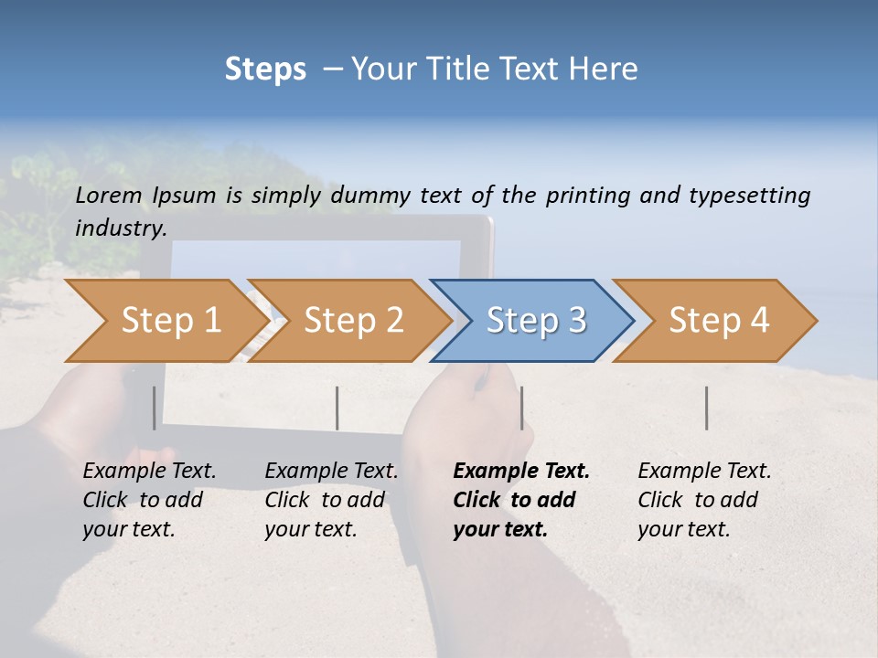 Display Beach  PowerPoint Template