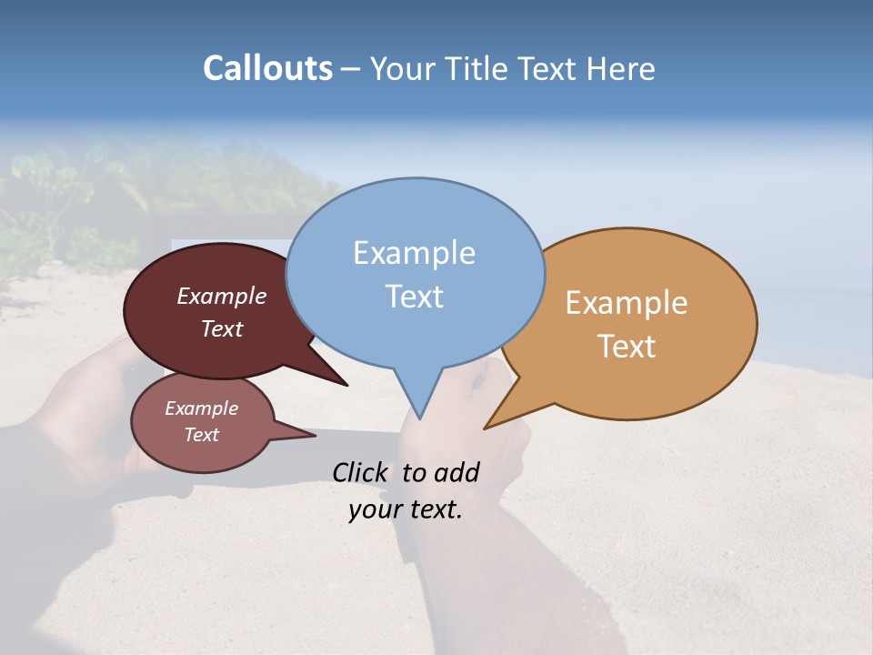 Display Beach  PowerPoint Template