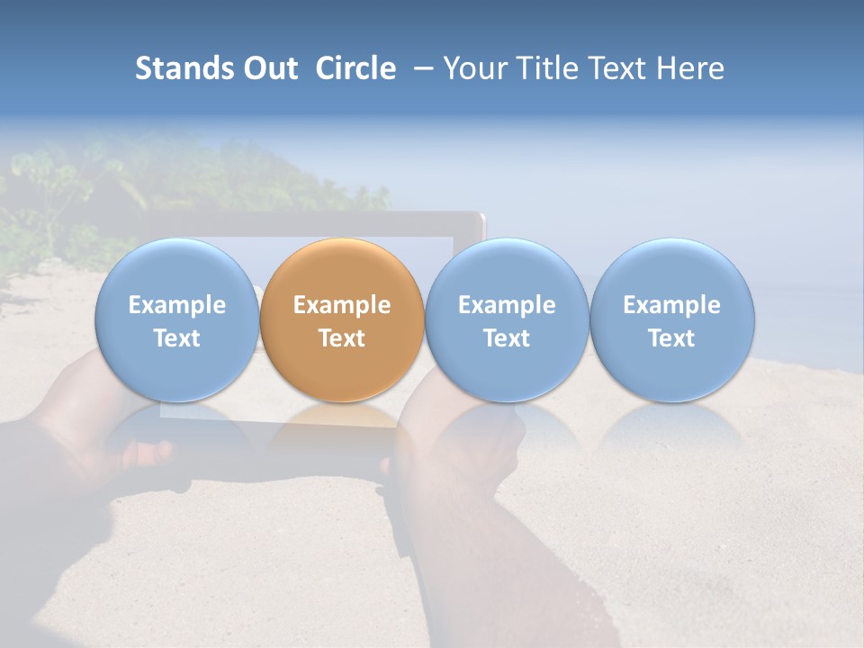 Display Beach  PowerPoint Template
