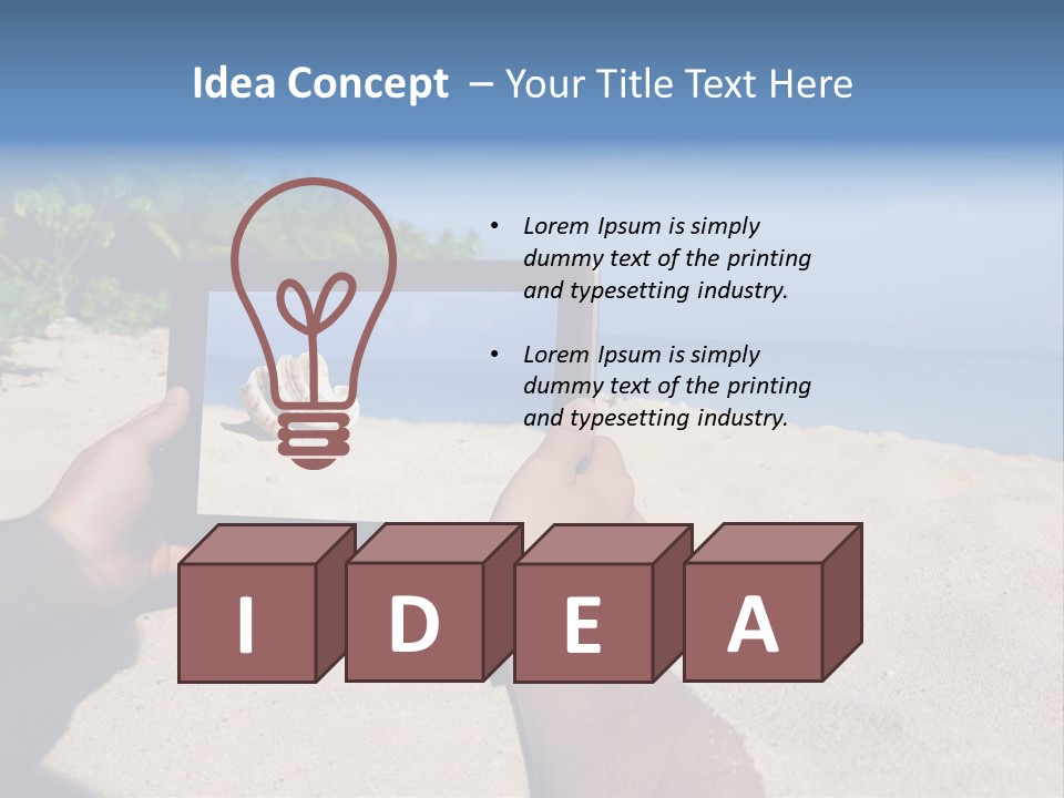 Display Beach  PowerPoint Template