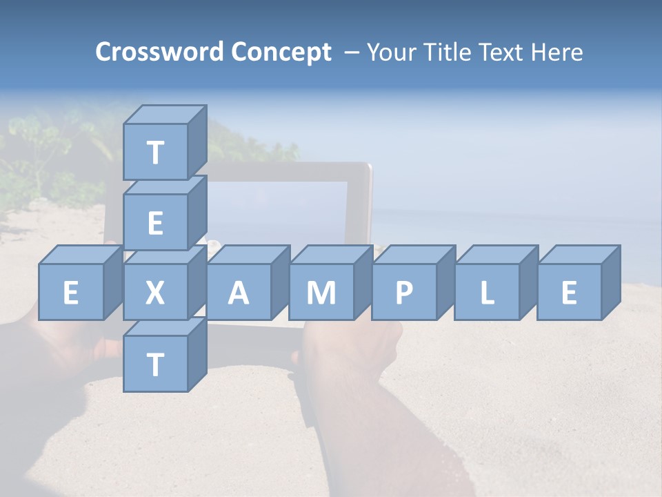 Display Beach  PowerPoint Template