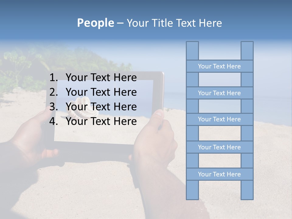Display Beach  PowerPoint Template