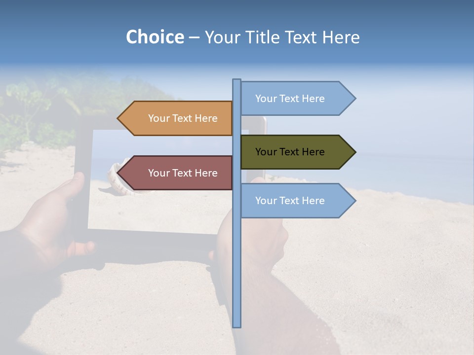 Display Beach  PowerPoint Template