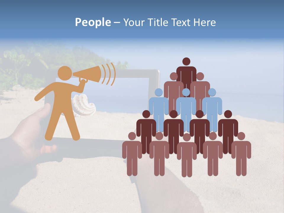 Display Beach  PowerPoint Template