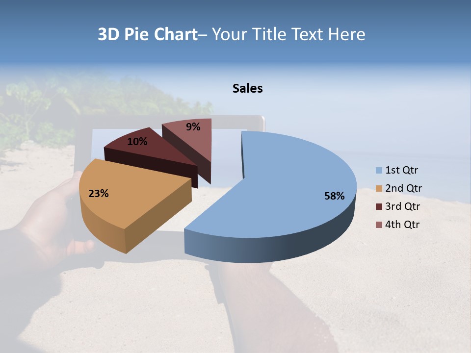 Display Beach  PowerPoint Template