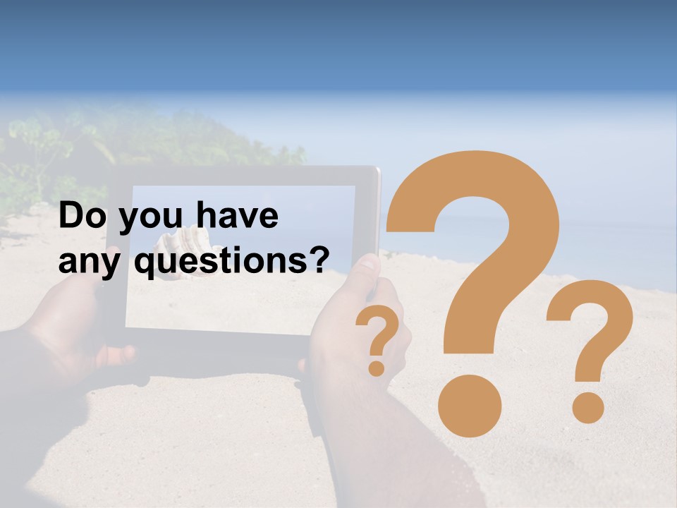 Display Beach  PowerPoint Template