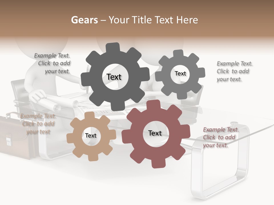 A Group Of People Sitting At A Table With A Laptop PowerPoint Template