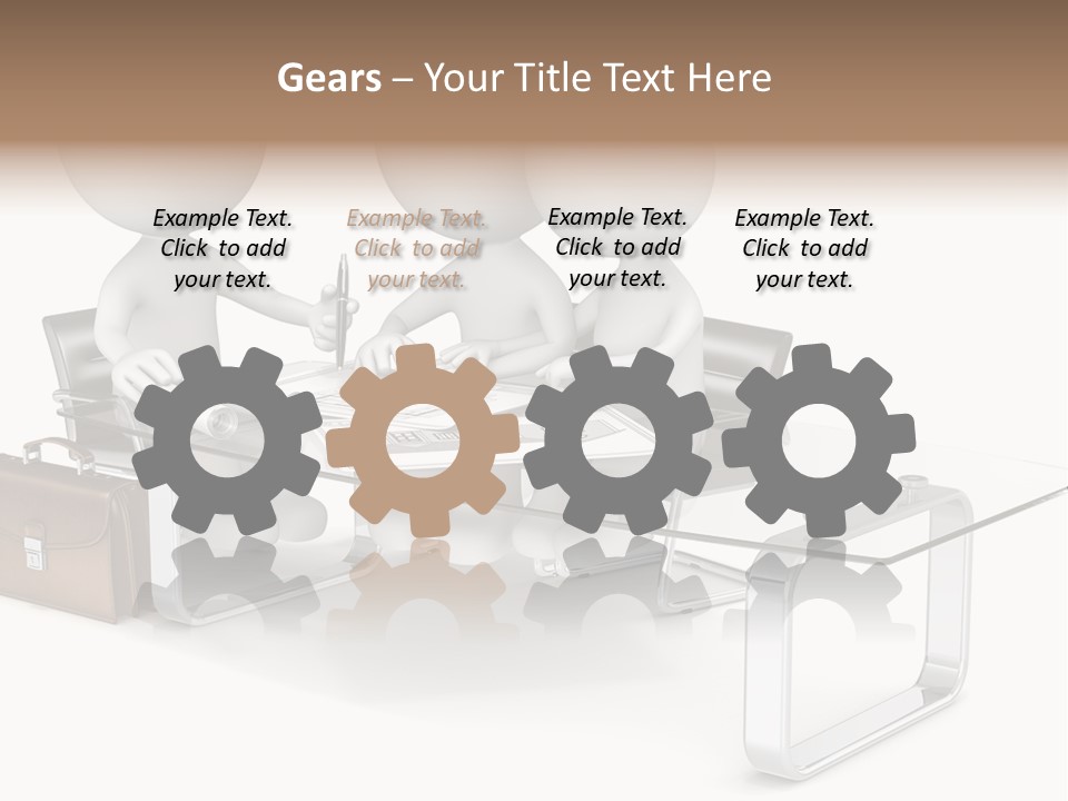 A Group Of People Sitting At A Table With A Laptop PowerPoint Template