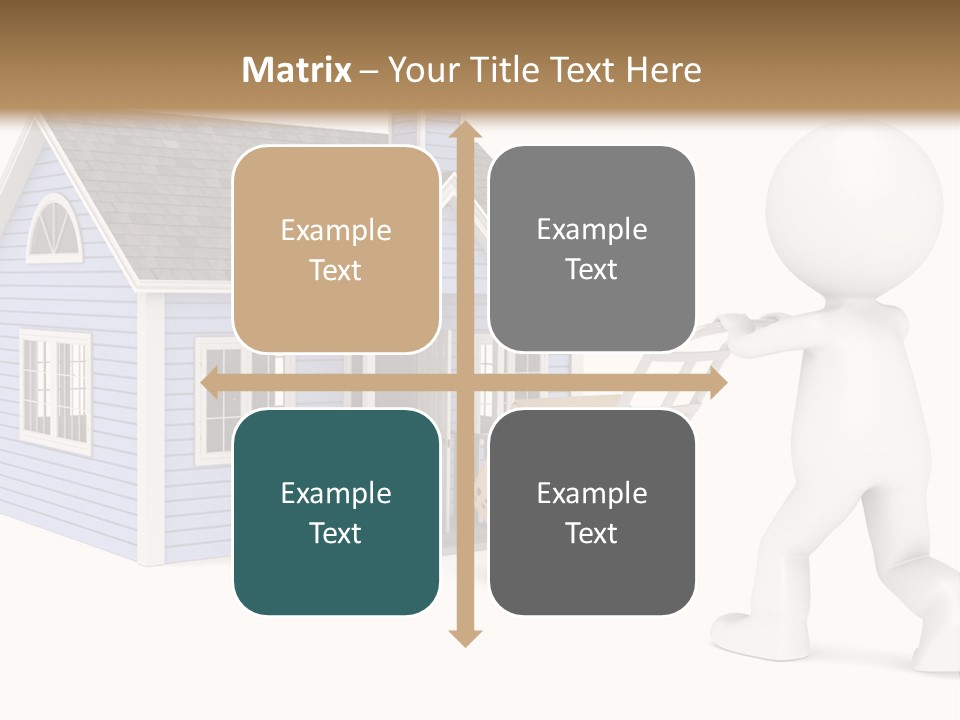A Person Pushing A Cart With A House On It PowerPoint Template