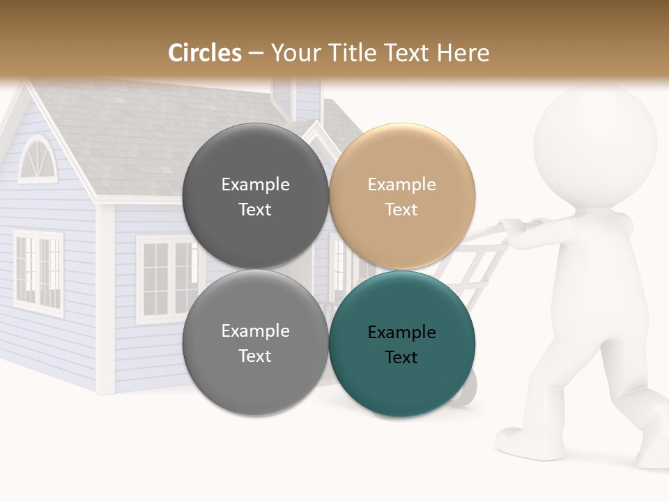 A Person Pushing A Cart With A House On It PowerPoint Template