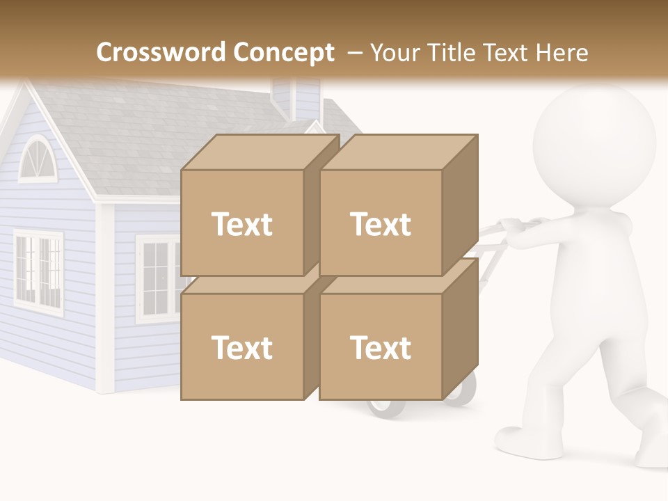 A Person Pushing A Cart With A House On It PowerPoint Template