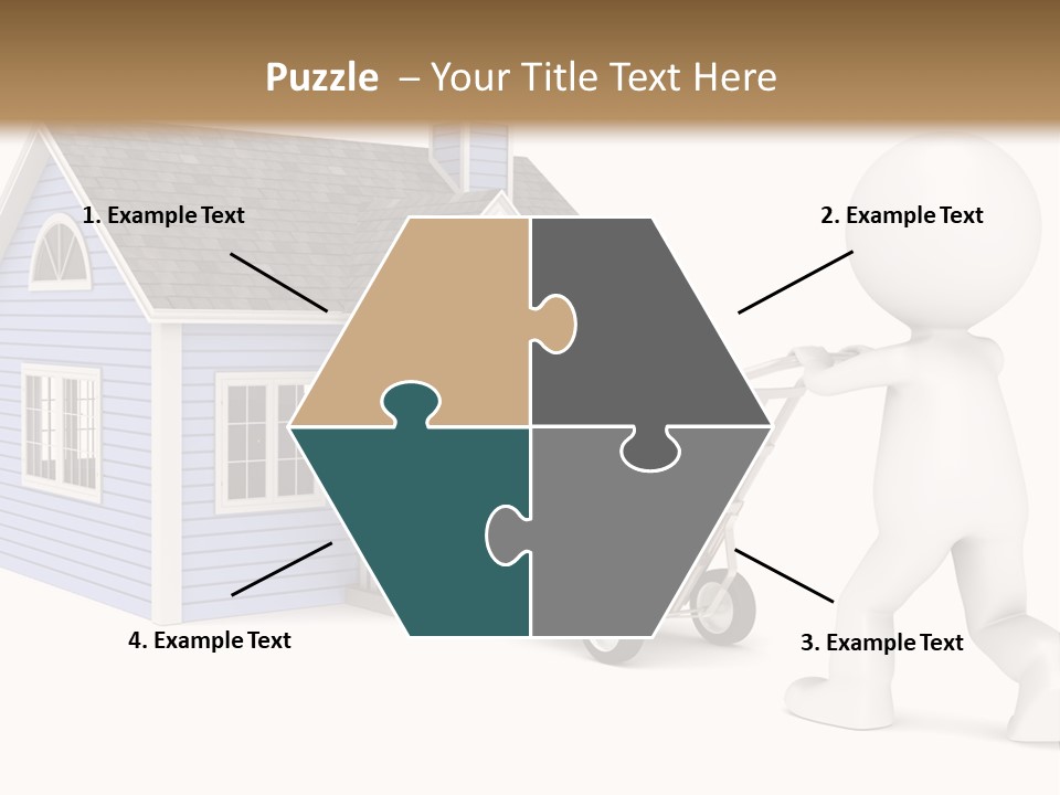 A Person Pushing A Cart With A House On It PowerPoint Template