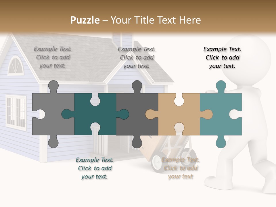 A Person Pushing A Cart With A House On It PowerPoint Template