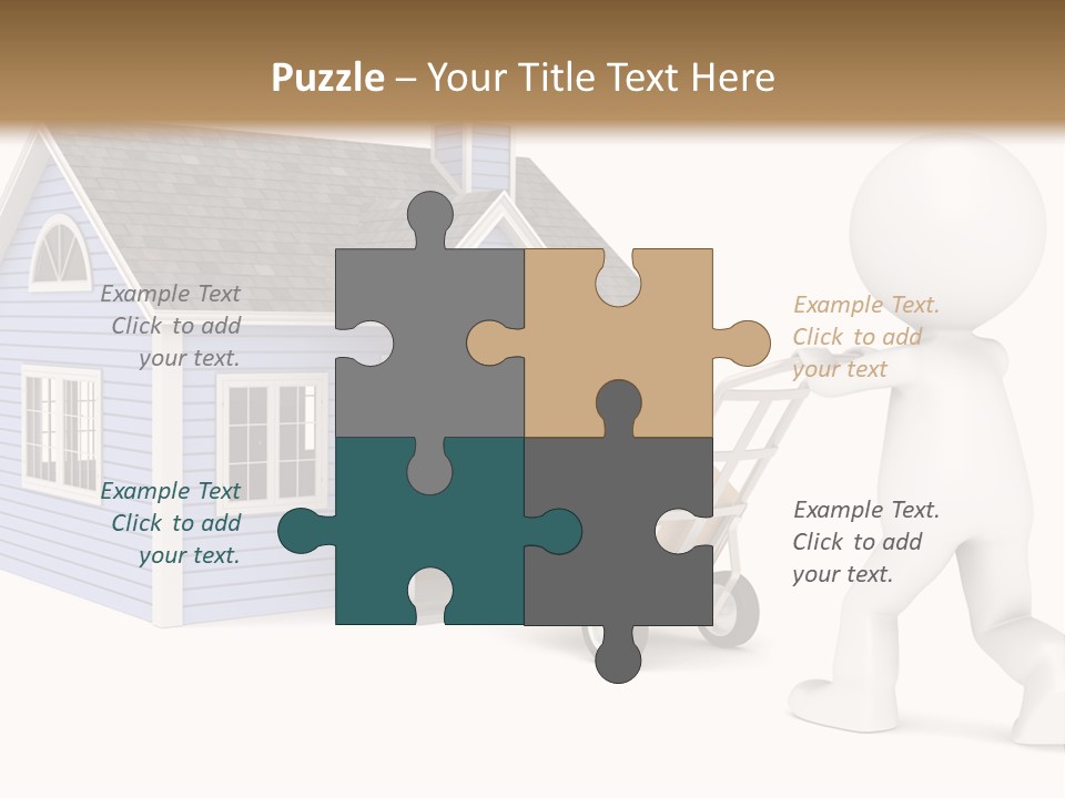 A Person Pushing A Cart With A House On It PowerPoint Template