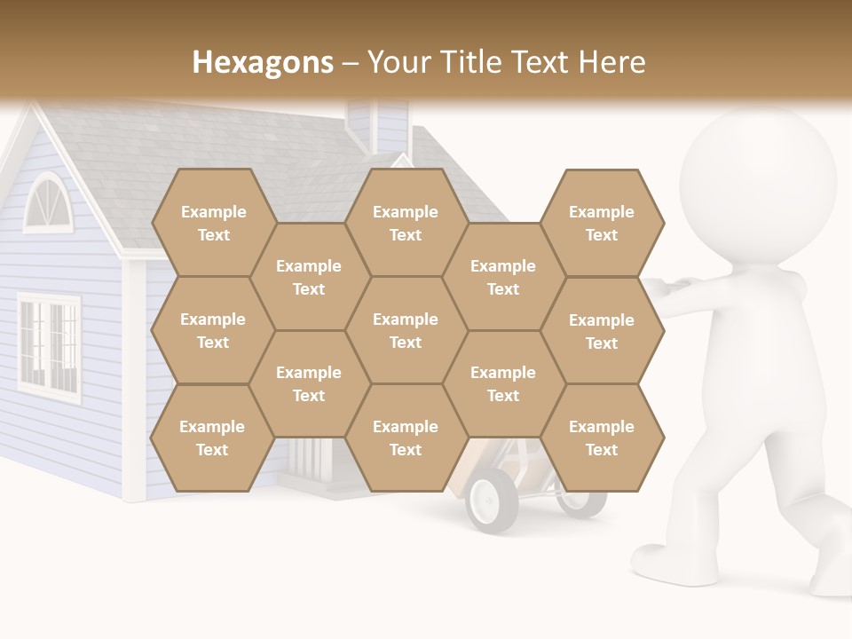 A Person Pushing A Cart With A House On It PowerPoint Template