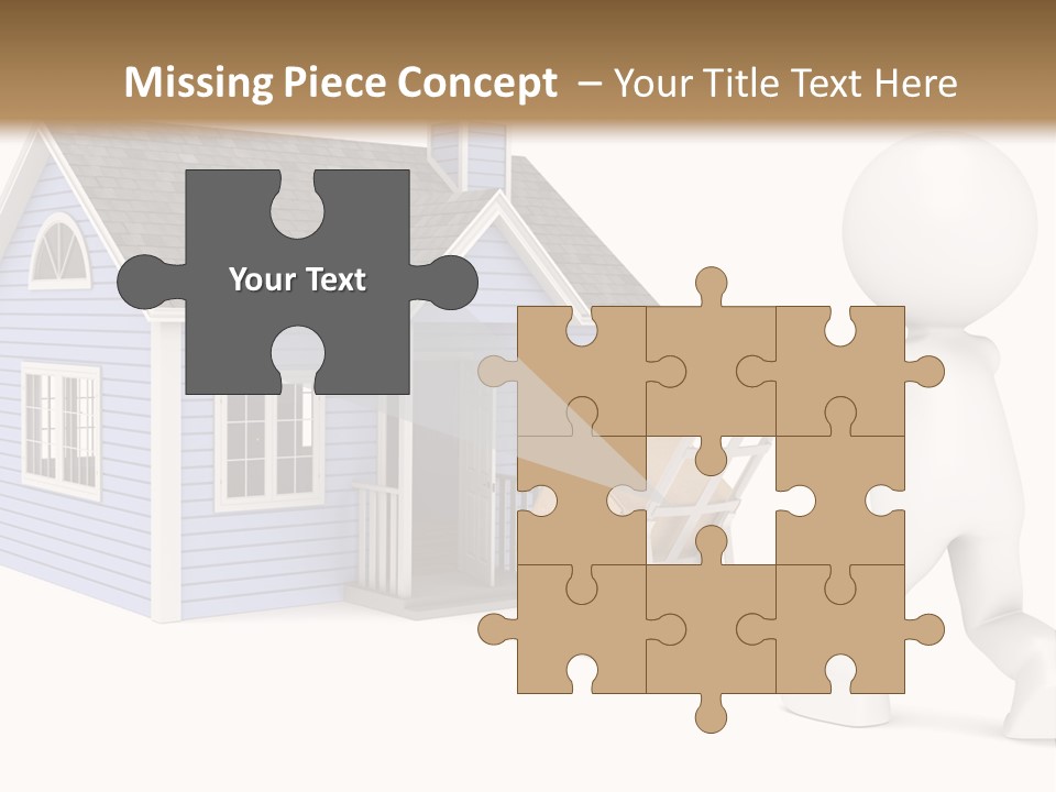 A Person Pushing A Cart With A House On It PowerPoint Template