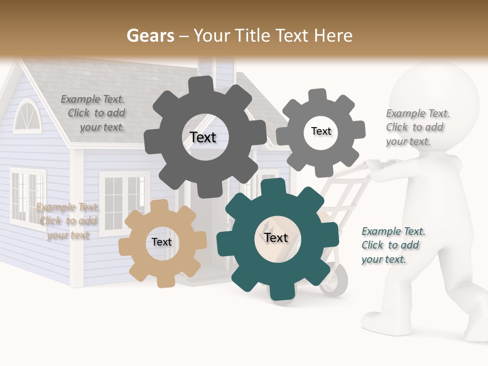 A Person Pushing A Cart With A House On It PowerPoint Template