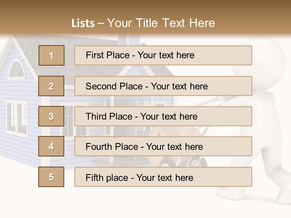 A Person Pushing A Cart With A House On It PowerPoint Template