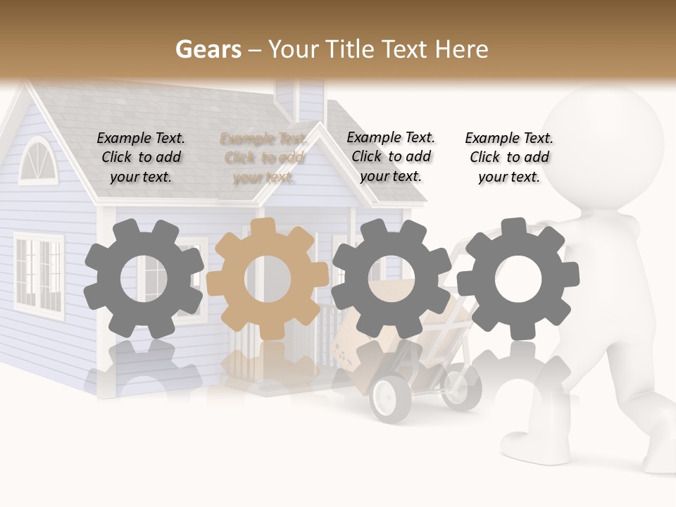 A Person Pushing A Cart With A House On It PowerPoint Template