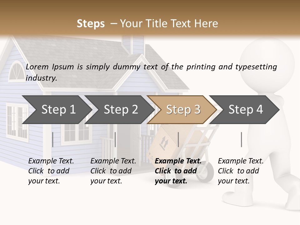 A Person Pushing A Cart With A House On It PowerPoint Template