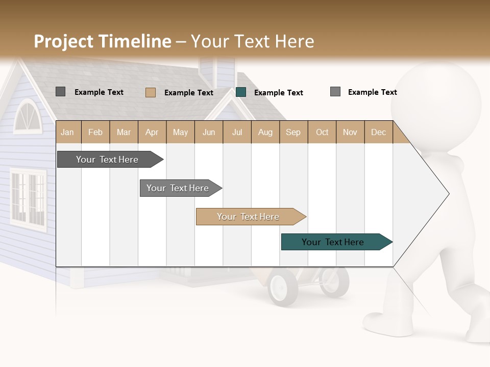 A Person Pushing A Cart With A House On It PowerPoint Template