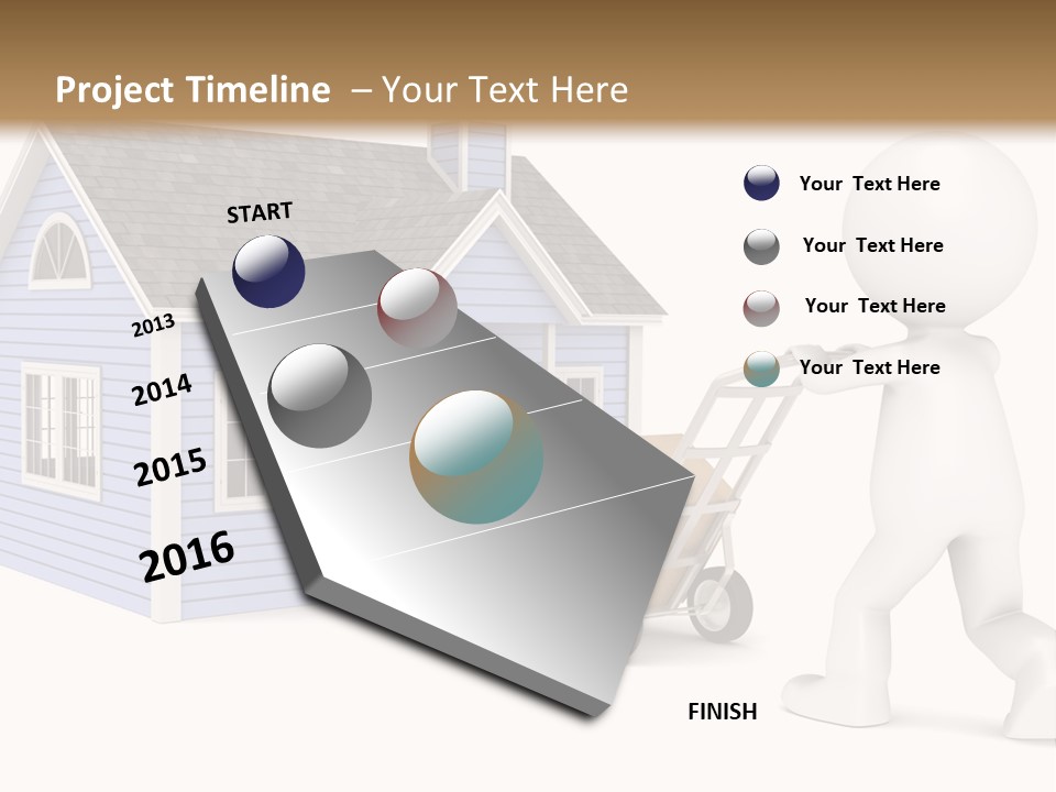 A Person Pushing A Cart With A House On It PowerPoint Template