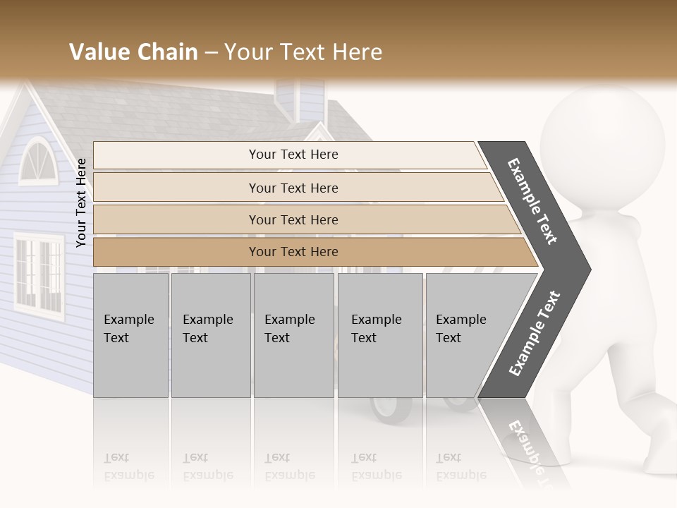 A Person Pushing A Cart With A House On It PowerPoint Template