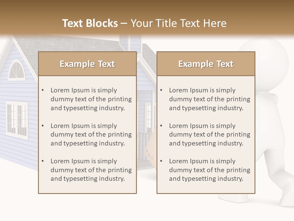 A Person Pushing A Cart With A House On It PowerPoint Template