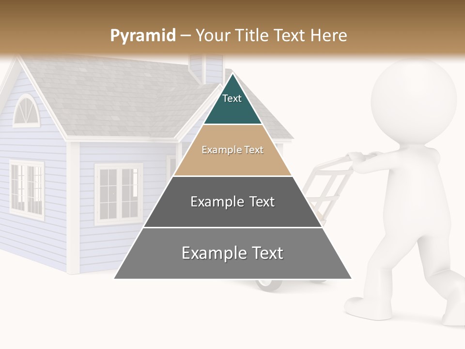 A Person Pushing A Cart With A House On It PowerPoint Template