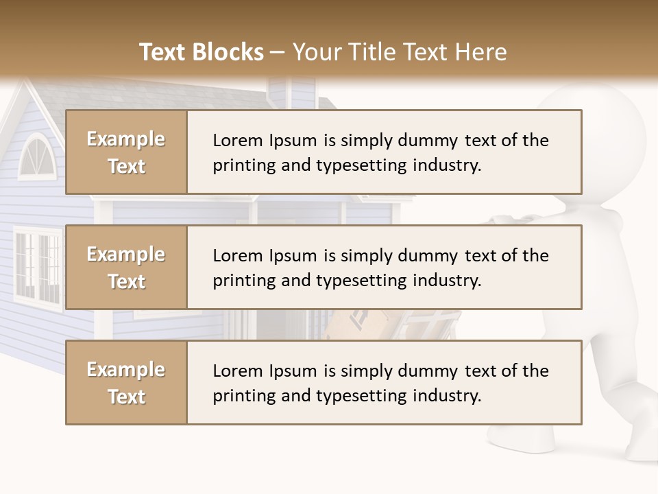 A Person Pushing A Cart With A House On It PowerPoint Template