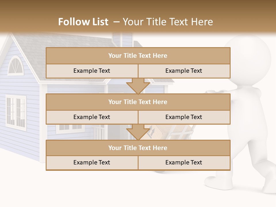 A Person Pushing A Cart With A House On It PowerPoint Template